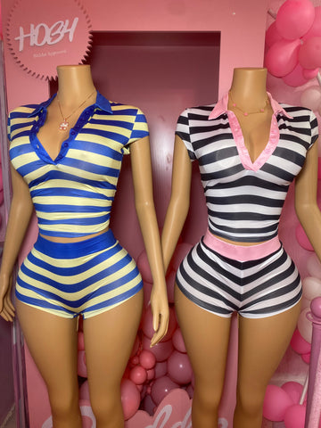 Stripe Short Set