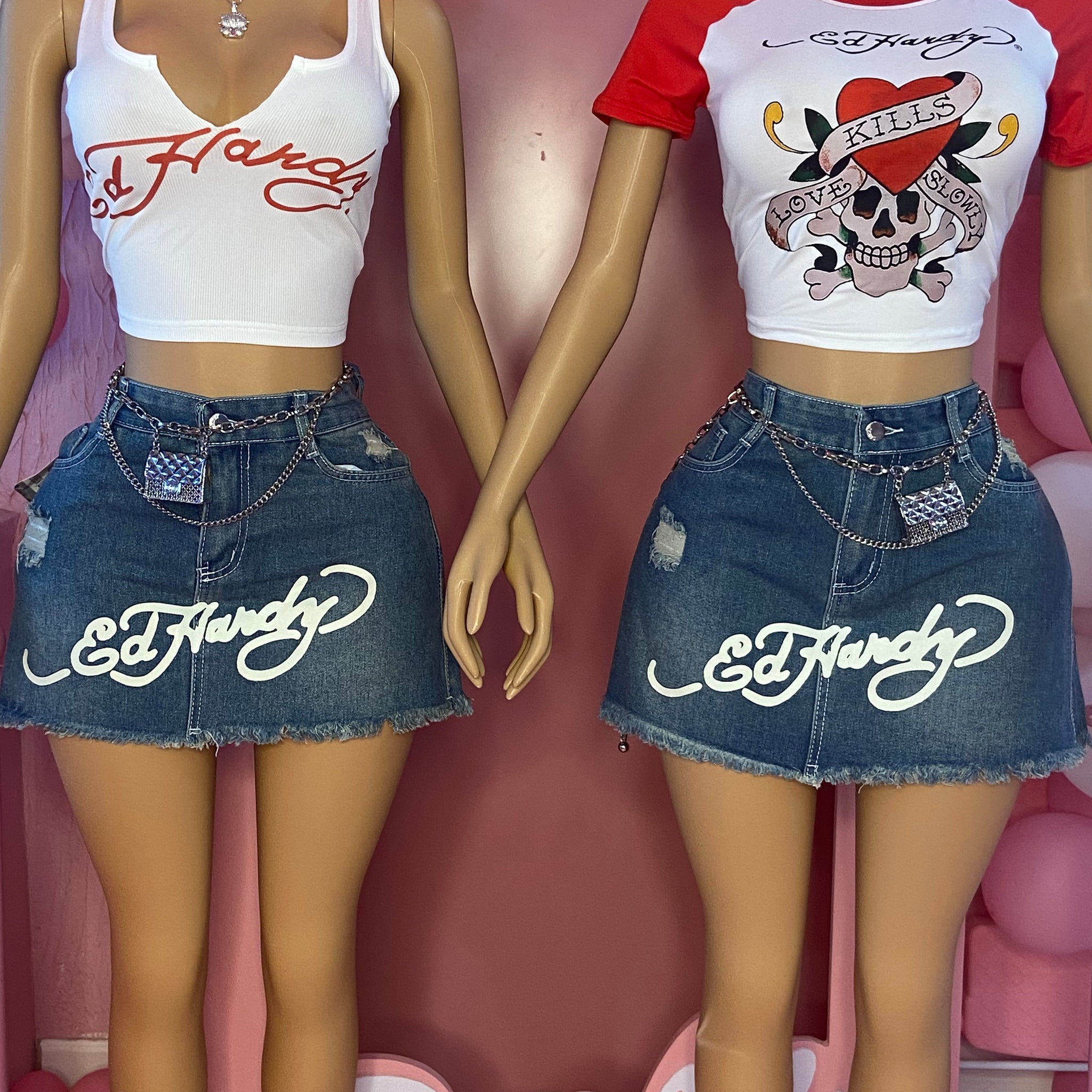 2 Piece Sleeveless Ed Hardy Skirt Set